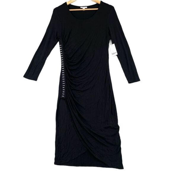 Bar III Bodycon Runched Studded Longsleeve Dress NWT M - Picture 1 of 6